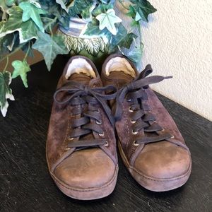 UGG Brown Suede & Leather Lace Shoes